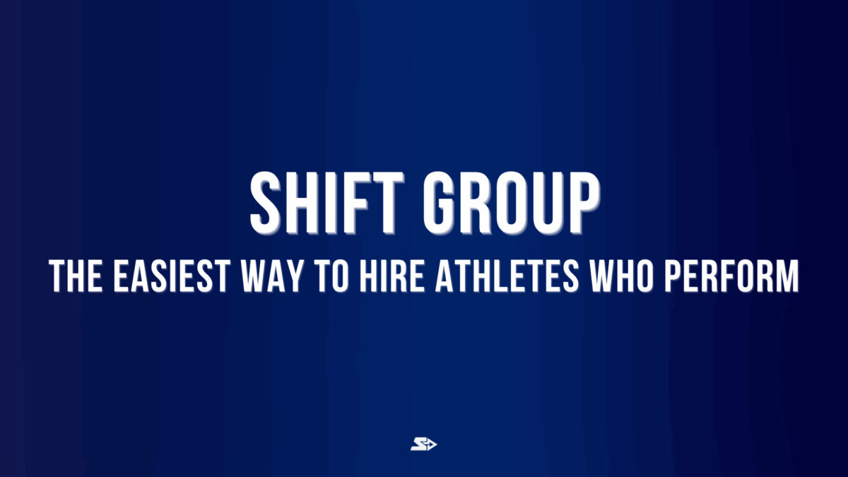 Graphic reading Hire Athletes for a blog regarding the value of hiring athletes