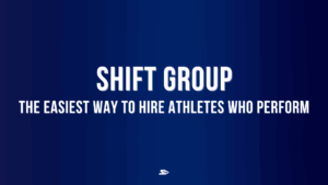 Graphic reading Hire Athletes for a blog regarding the value of hiring athletes